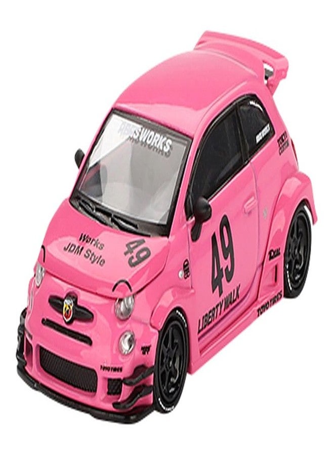 MINI GT 1/64 LB-Works X Abas Works Abarth 595 Pink (Left Handle) Finished Product MGT00851-BL - Image 1
